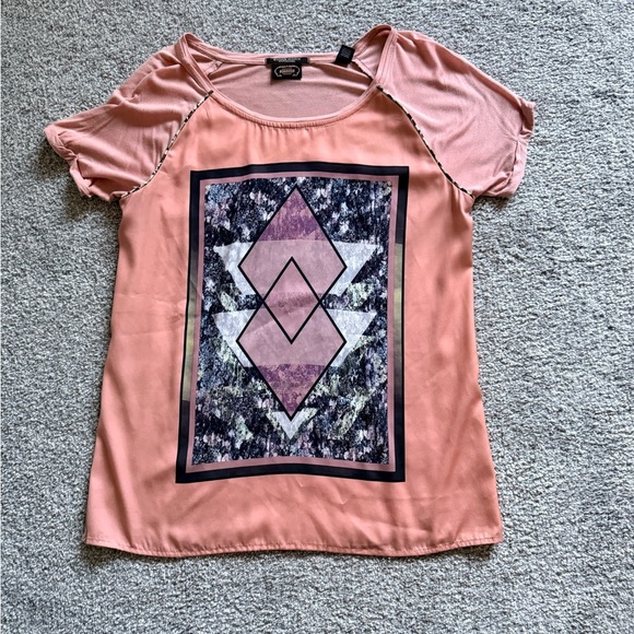 Scotch & Soda Pink Geometric Short Sleeve Tee - Picture 1 of 9